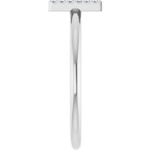 Sterling Silver .05 CTW Natural Diamond Initial H Ring