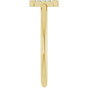 14K Yellow Gold .04 CTW Natural Diamond Initial I Ring