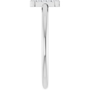 14K White Gold .04 CTW Natural Diamond Initial I Ring