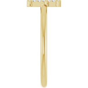 14K Yellow Gold .06 CTW Natural Diamond Initial E Ring