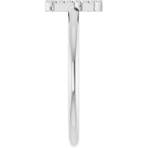 Platinum .06 CTW Natural Diamond Initial E Ring