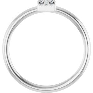 14K White Gold .04 CTW Natural Diamond Initial I Ring