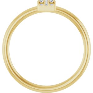 14K Yellow Gold .04 CTW Natural Diamond Initial I Ring