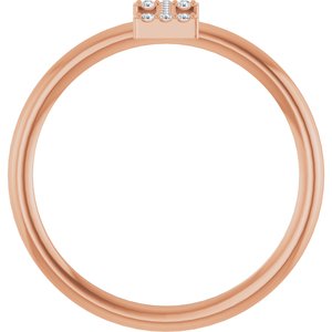 14K Rose Gold .04 CTW Natural Diamond Initial I Ring