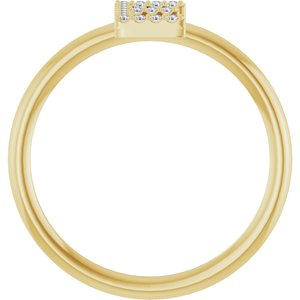 14K Yellow Gold .06 CTW Natural Diamond Initial E Ring