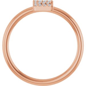 14K Rose Gold .06 CTW Natural Diamond Initial E Ring