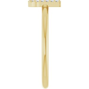 14K Yellow Gold .05 CTW Natural Diamond Initial U Ring