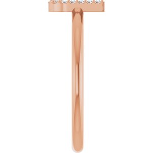 14K Rose Gold .05 CTW Natural Diamond Initial U Ring