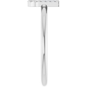 14K White Gold .05 CTW Natural Diamond Initial U Ring