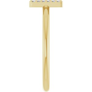 14K Yellow Gold .06 CTW Natural Diamond Initial N Ring