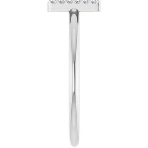 14K White Gold .06 CTW Natural Diamond Initial N Ring