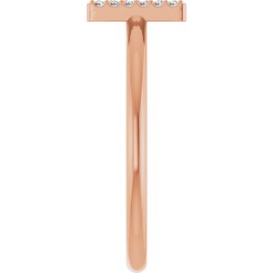 14K Rose Gold .06 CTW Natural Diamond Initial N Ring
