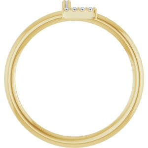 14K Yellow Gold .04 CTW Natural Diamond Initial L Ring