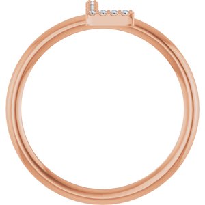 14K Rose Gold .04 CTW Natural Diamond Initial L Ring