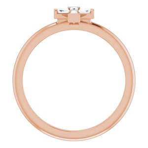 14K Rose Gold 1/10 CTW Natural Diamond Stackable Cross Ring