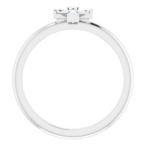 Sterling Silver 1/10 CTW Natural Diamond Stackable Cross Ring