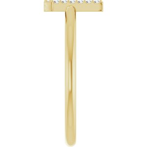 14K Yellow Gold .04 CTW Natural Diamond Initial L Ring