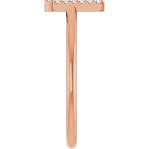 14K Rose Gold .04 CTW Natural Diamond Initial L Ring