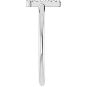 14K White Gold .04 CTW Natural Diamond Initial L Ring