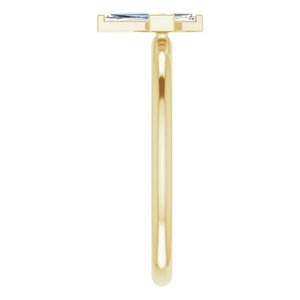 14K Yellow Gold 1/10 CTW Natural Diamond Stackable Cross Ring