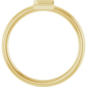 14K Yellow Gold Initial E Ring