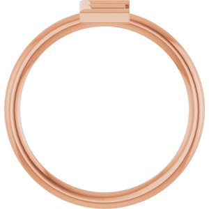 14K Rose Gold Initial E Ring