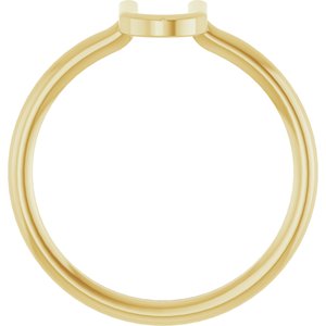 14K Yellow Gold Initial U Ring