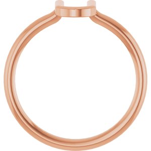 14K Rose Gold Initial U Ring