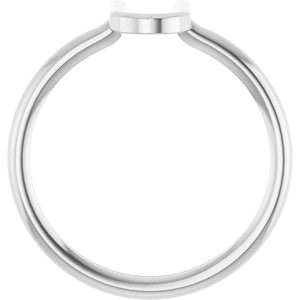 Platinum Initial U Ring