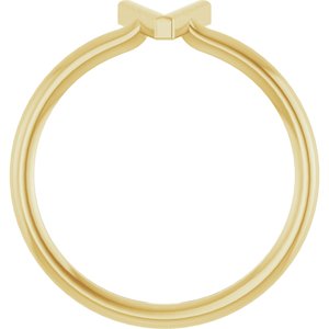 14K Yellow Gold Initial V Ring