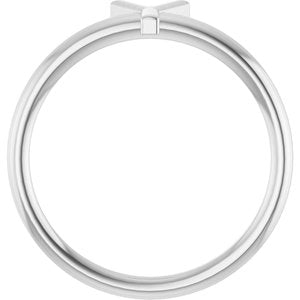 14K White Gold Initial Y Ring