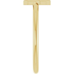 14K Yellow Gold Initial E Ring