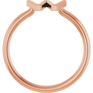 14K Rose Gold Initial W Ring