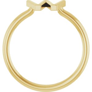 14K Yellow Gold Initial W Ring