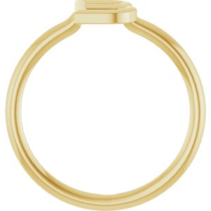 14K Yellow Gold Initial B Ring