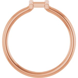 14K Rose Gold Initial H Ring