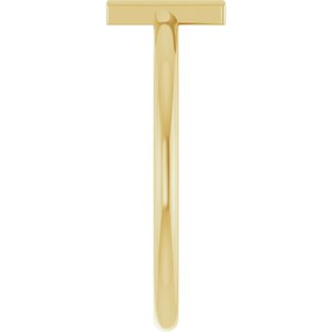 14K Yellow Gold Initial V Ring