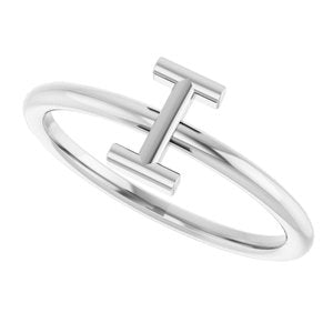 Platinum Initial I Ring