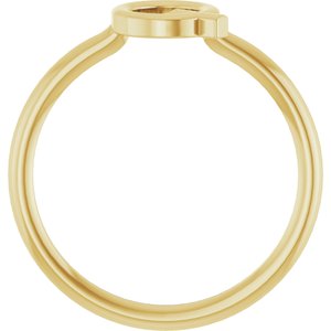 14K Yellow Gold Initial Q Ring