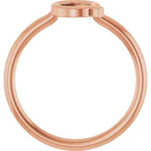 14K Rose Gold Initial Q Ring