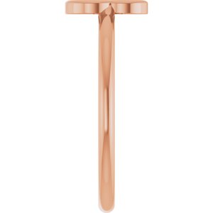 14K Rose Gold Initial B Ring