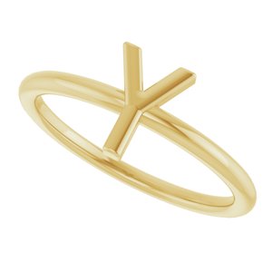 14K Yellow Gold Initial Y Ring