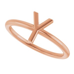 14K Rose Gold Initial Y Ring
