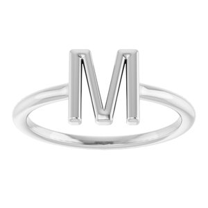Sterling Silver Initial M Ring