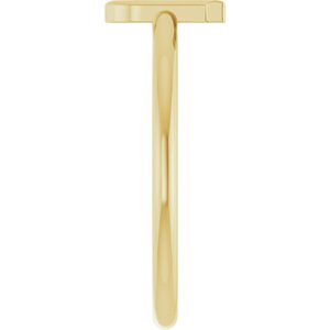 14K Yellow Gold Initial J Ring