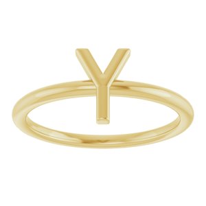 14K Yellow Gold Initial Y Ring