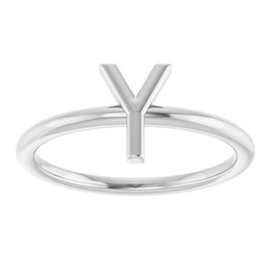 Platinum Initial Y Ring