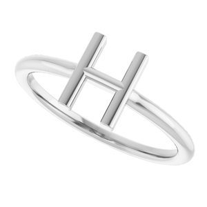 Platinum Initial H Ring