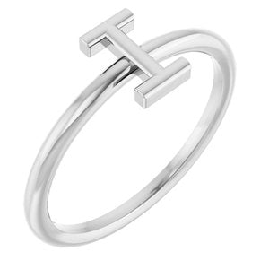 Platinum Initial I Ring