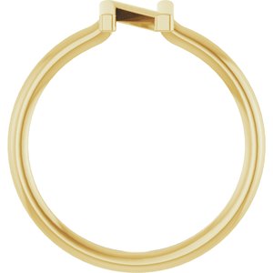 14K Yellow Gold Initial N Ring